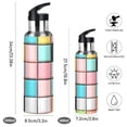 thumbnail image 2 of Yayeee 20oz Insulated Water Bottle Double Wall Stainless Steel with Flip Straw Lid, Colorful Checkered Pattern, 2 of 7