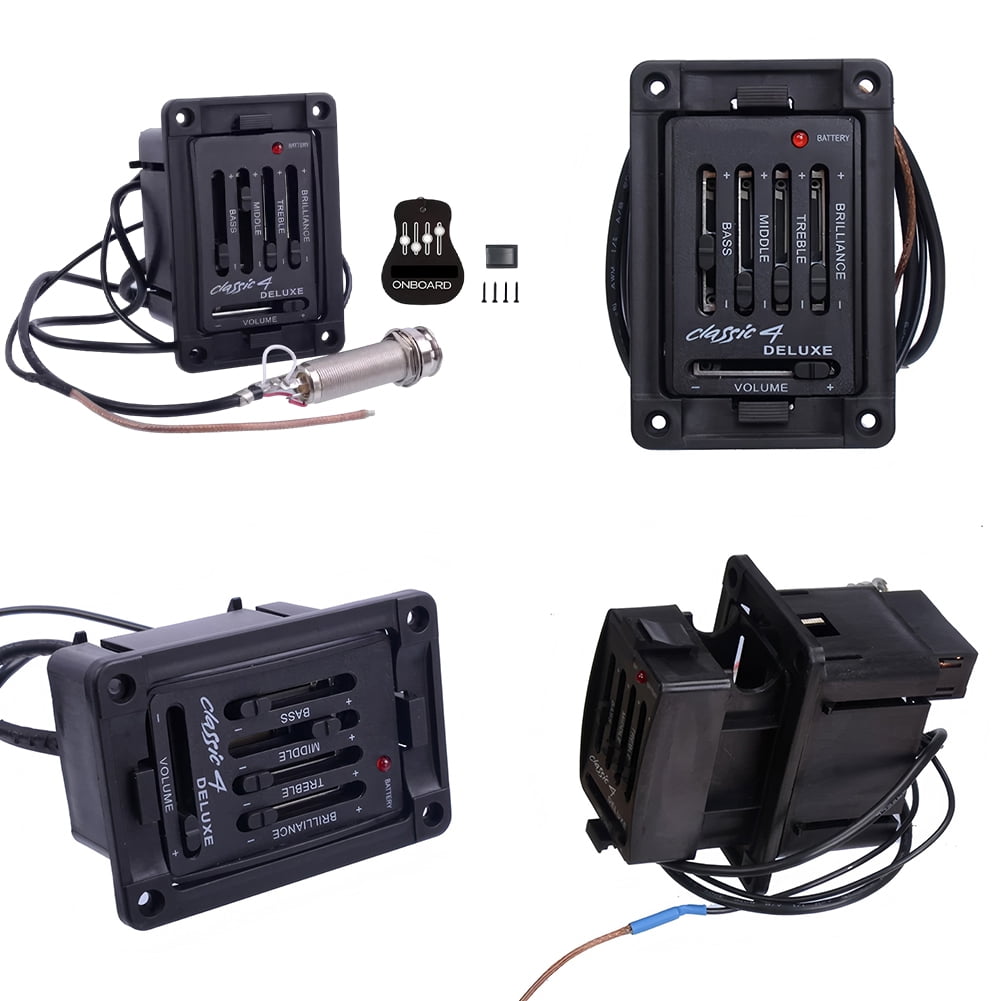 HUISZJ Acoustic Guitar Pickup, Preamp Amplifier Equalizer with Volume, Amplifier Equalizer Tuner Pickup Preamplifier