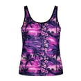 thumbnail image 3 of Fmbrln Tankini Tops for Women Fashion Built in Bra Adjustable Strap Blouson Swimsuits Tops Casual Loose Hawaiian Print Bathing Suits Tops, 3 of 8