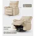 thumbnail image 2 of 27" Oversized Recliner Chairs with Heat and Massage - 360° Swivel Lazy Recliner Chair for Adults- Manual Rocking Chair with Remote Control for Living Rooms, Bedrooms and Nurseries, 2 of 8