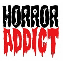 Horror Addict Halloween 6 Inch Professional Sticker for Truck, Car, Tumbler, Cup, Laptop, Decor, Locker, Table, Window