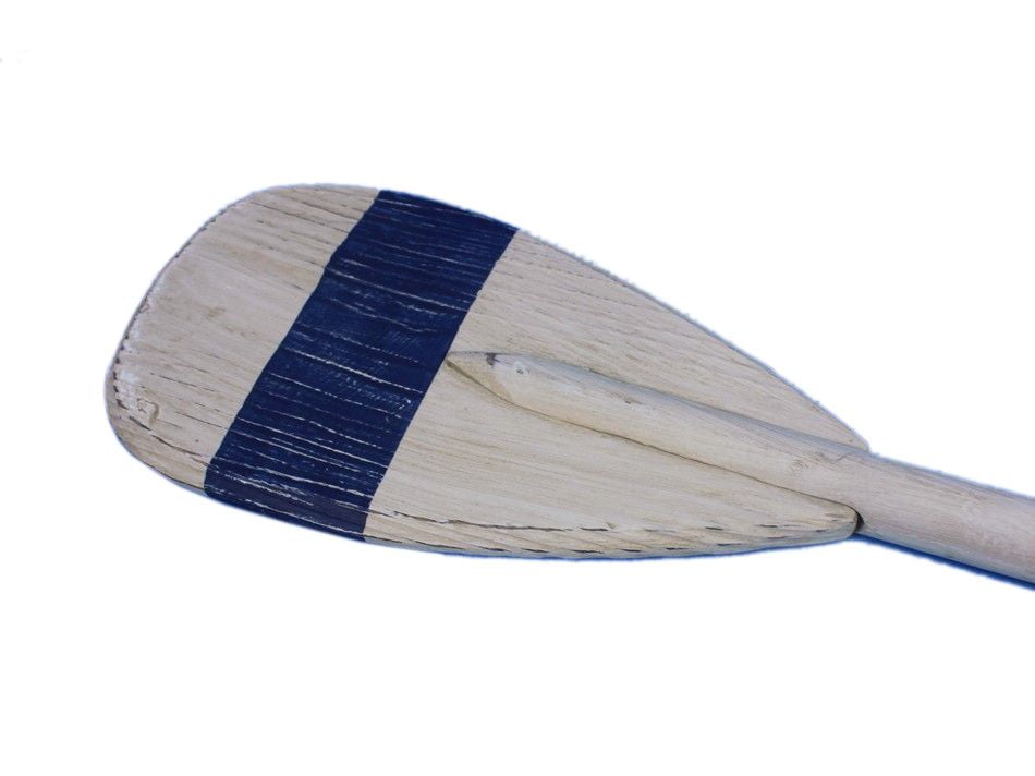 Nautical Wooden Double Oars Wall Decor Blue & White Sculpture Beach House Paddle 