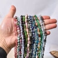 thumbnail image 4 of Xiao Hua piezas de 6 * 9 mm de piedra triturada natural de forma irregular, cristal verde, textura de piedra natural, accesorios de joyería DIY semiacabada, 4 of 5