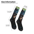 thumbnail image 2 of KLL Realistic Style Green Fur Wolf Print Cool Socks Men's Women's Crew Socks Funny Crazy Novelty Stockings, 2 of 6