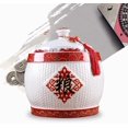 thumbnail image 3 of Rice Storage Containe Grain Storage Bin Ceramic Rice Bucket Rice Storage Box with Tassel Design Sealed Rice Bin Cereal Rice Container for Kitchen(5KG), KAYYENYYD-5KG, 3 of 7