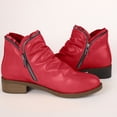 thumbnail image 4 of Drie Womens Fall Shoes Fashion Ankle Boots Women Low Heel Leather Stitched Ankle Booties Western Ladies Casual Shoes Red,6, 4 of 5