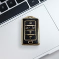 thumbnail image 3 of Key Fob Cover Compatible with Fit for Jeep Grand Cherokee Grand Cherokee L Wagoneer Grand Wagoneer 2021 2022 2023 TPU 5 Buttons Smart Key Case Holder Protector Keychain, 3 of 7