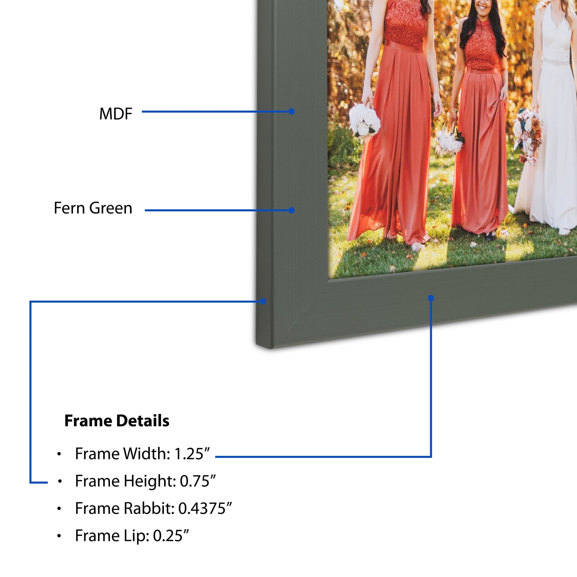 ArtToFrames 12" x 18" Fern Green Picture Frame, 12x18 inch Green MDF Poster Frame (WOM-5359),  Pack