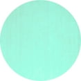 thumbnail image 1 of Ahgly Company Machine Washable Indoor Round Abstract Turquoise Blue Contemporary Area Rugs, 8' Round, 1 of 4