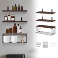 thumbnail image 4 of Bathroom Shelf Over Toilet, Floating Bathroom Shelf Wall Mounted with Wire Basket, Floating Shelf for Wall Décor-Rustic Brown, 4 of 11