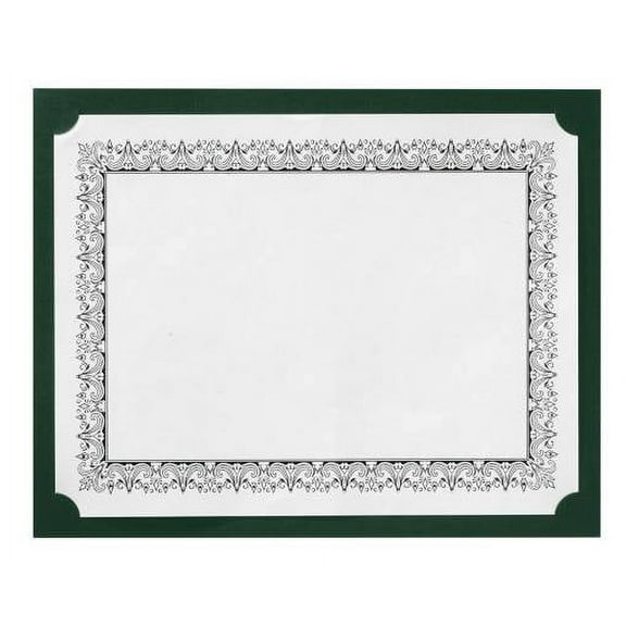 LUXPaper Certificate Holders for 8 1/2 x 11 Documents, 100 lb, Green Linen, 25 Pack, Holder Size 9 1/2 x 12