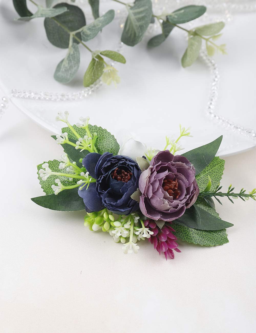 Wedding Roses CROCCODILE CLIP 4 roses Slide Bridal Hair Accessories 30 Colours 