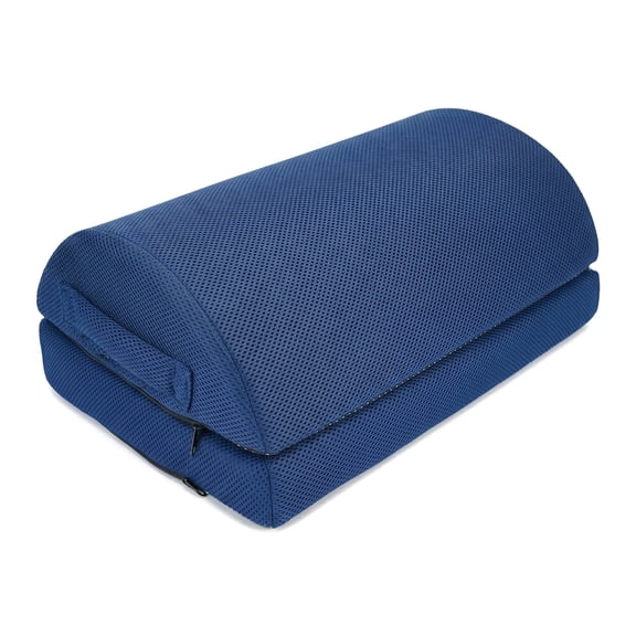 Aemutady Under Desk Footrest with 2-Height Adjustment, 17.3"x8"x5.9" Ergonomic Foot Stool for Office, Home and Car, Washable Cover, Blue