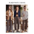 thumbnail image 4 of SHEWIN Womens Sweatpants Classic Plaid Straight Leg Trousers High Waist Baggy Workout Pants with Pockets, 4 of 7