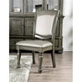 thumbnail image 2 of Bowery Hill 19" Traditional Faux Leather & Wood Dining Chair in Gray (Set of 2), 2 of 6