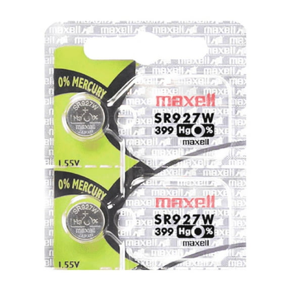 Maxell 399 SR927W 1.55V Silver Oxide Watch Battery (2 Batteries)
