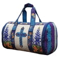 thumbnail image 4 of Dwellin Large Quilted Duffle Bag for Women Floral Print Barrel Overnight Weekender Handbag Travel Holiday Top Handle Satchel T-A 16*8*8", 4 of 7