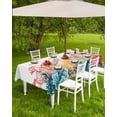 thumbnail image 4 of Outdoor Tablecloth with Umbrella Hole for Patio/Picnic/Party/Camping, Coastal Waterproof Table Cloth Rectangle Table Cover Washable, Summer Beach Red Teal Coral Nautical 60"x 84", 4 of 7