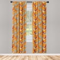 thumbnail image 2 of Ambesonne Retro Curtains, Grungy Abstract Shapes Plot, Pair of 28"x95", Marigold and Pale Teal, 2 of 4