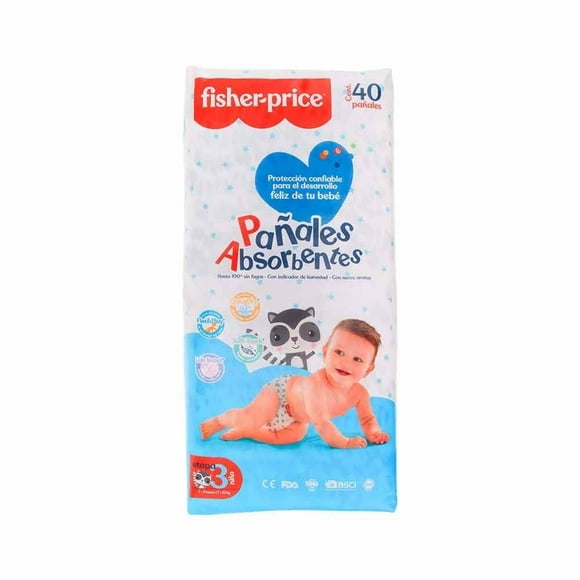 Pañales Fisher Price Mattel Etapa 3 Niño 40 pzas
