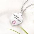 thumbnail image 4 of XIUDA Crystal Cremation Urn Necklace for Ashes Keepsake Birthstone Cremation Jewelry Heart Ashes Necklace for Women Stainless Steel Memorial Pendant - Forever In My Heart, 4 of 8