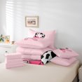 thumbnail image 4 of Erosebridal Letter Initial R Bedding Queen Size,Kawaii Bow Comforter Sets with Sheets,Breathable Reversible Bedding Sets Queen Size,Cow Print Decor,7 Pieces, 4 of 5