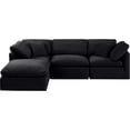 thumbnail image 3 of Meridian Furniture Indulge 94" Velvet L-Shaped Modular Sectional in Black, 3 of 9