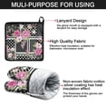 thumbnail image 7 of Pioneer Flower Floral Print Pattern Kitchen Oven Mitt and Pot Holder Sets 4 Pcs for Baking, Cooking and Grilling, Heat Resistant Up To 392 °F, 7 of 7