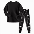 thumbnail image 5 of CAUYDY Toddler Boy Sleepwear Child Clothes Fall Winter Long Sleeve Shirt and Elastic Pants Comfy Set Baby Pajamas Little Kids Outfits for Boys 2T 3T 4T 5T Sizes 4-5 Years,Black, 5 of 8