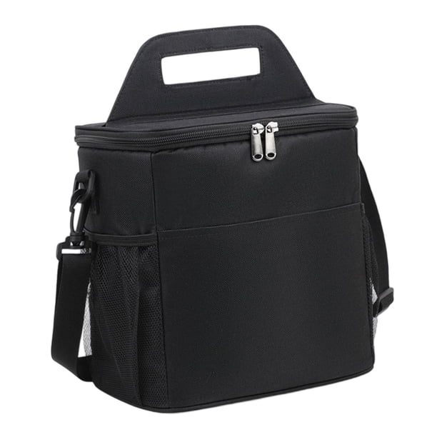 Bolsa de almuerzo aislante, enfriador de almuerzo, tela Oxford, bolsa térmica impermeable para Negro