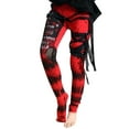 thumbnail image 2 of DYMADE Women's Gathered Pants Gothic Rocker Distressed Punk Tie Leggings Pants, 2 of 3