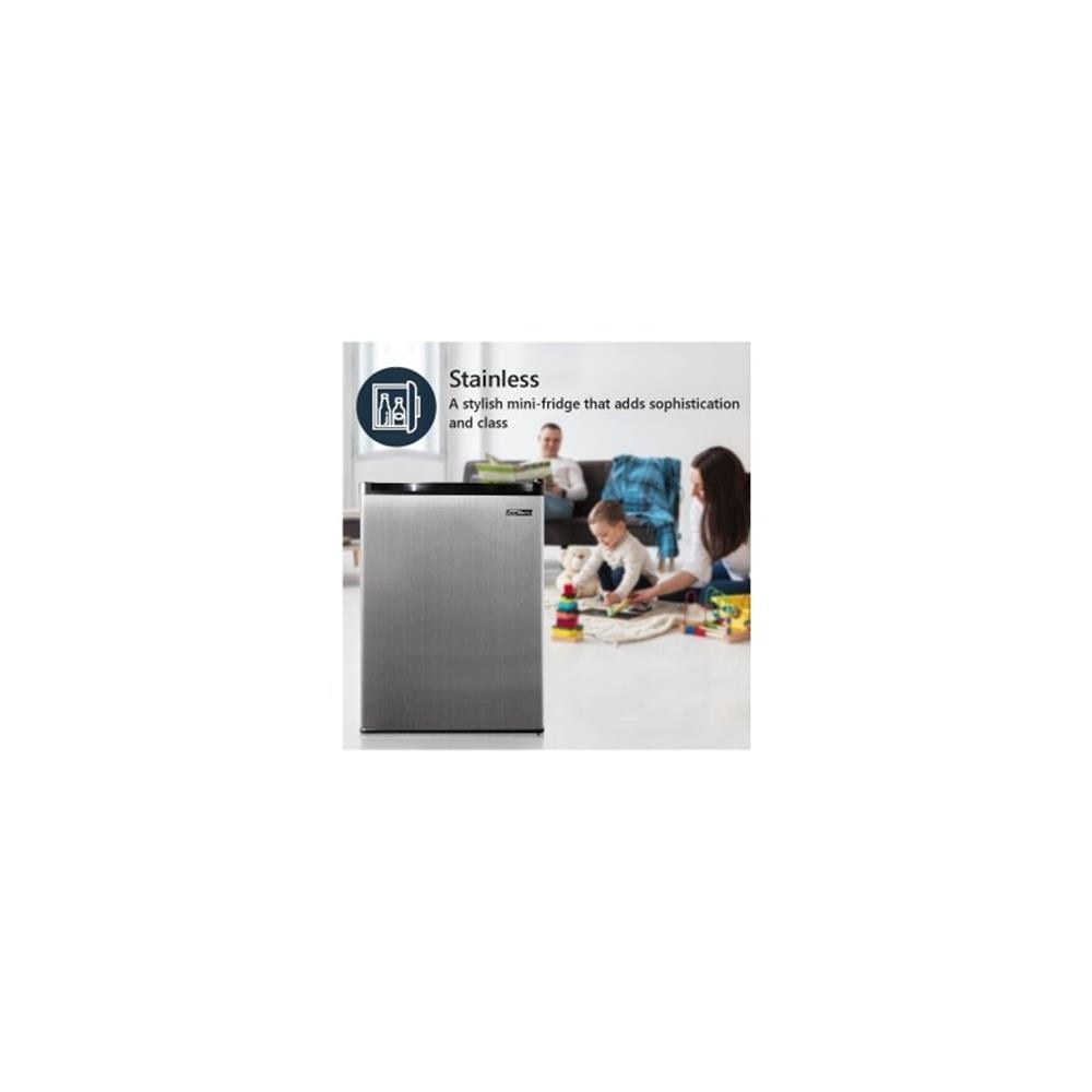Pemberly Row 2.6 cu.ft. Stainless Compact Refrigerator with Reversible Door