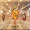 thumbnail image 3 of jifeng European Style Peacock Figurine Metal Hand Painted Rhinestones Handicraft Enamel, 3 of 9