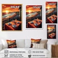 thumbnail image 4 of Designart "Beachfront Dinner at Sunset" Coastal Framed Wall Art - Coastal Red Coastal Windows Entryway Framed Wall Art, 4 of 6