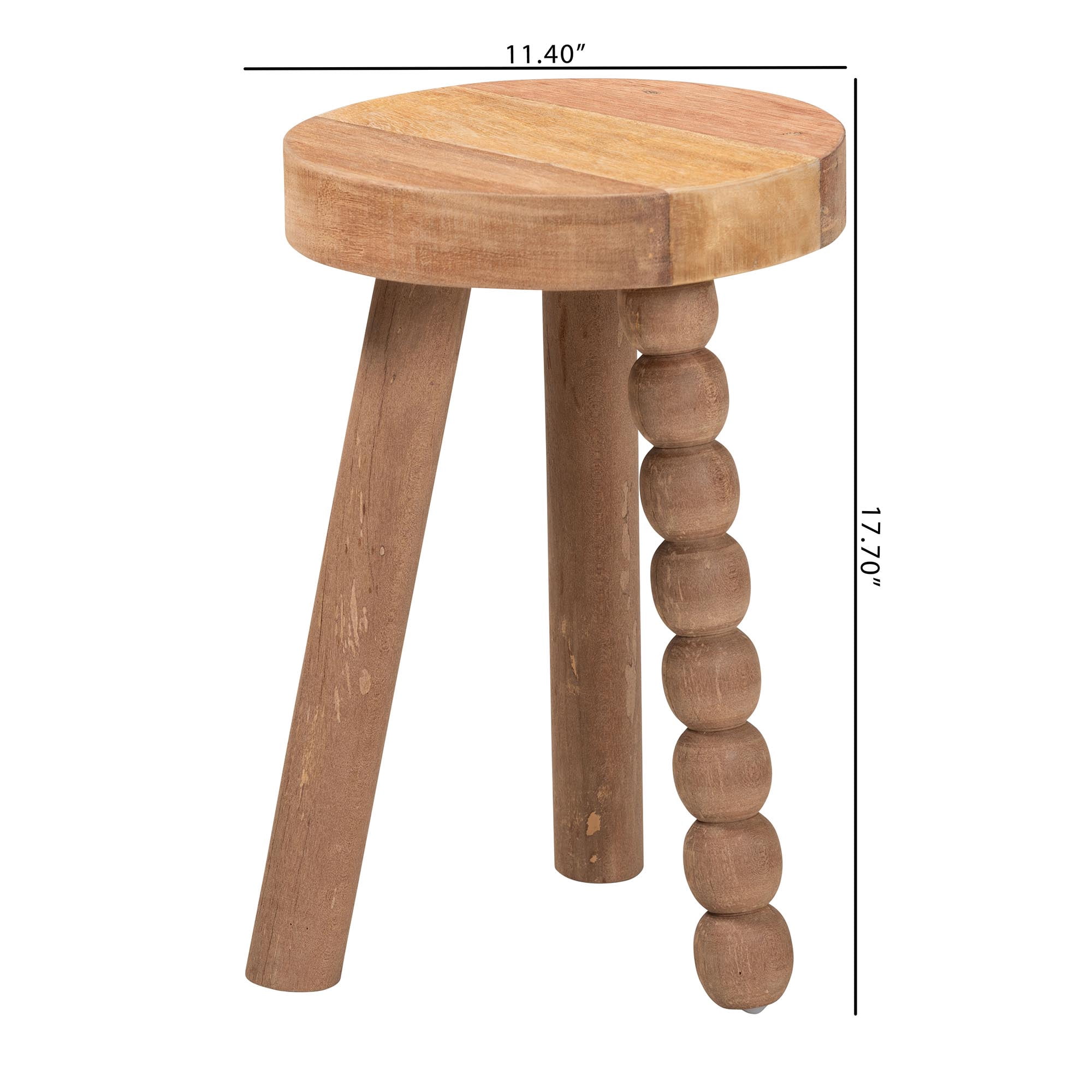 bali & pari Sihu Rustic Footstool, Natural Brown