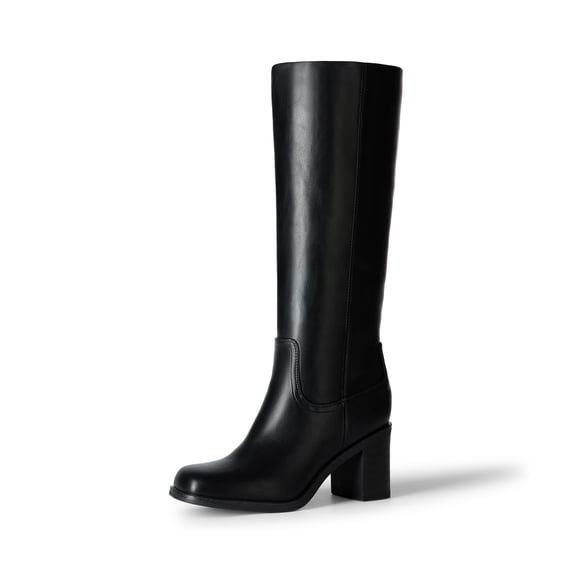 DREAM PAIRS Women's Knee-High Boots, Square Toe Chunky Block Heel Tall Boots, Fashion Dressy Boots for Fall and Winter
