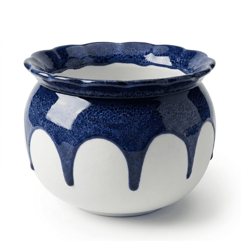 BUYMAX 6 inch Self-Watering Planter, African Violet Pot for Indoor Plants, Ocean Blue Reactive Glaze, Stoneware Ceramic Flower Pot for Home & Office Decor