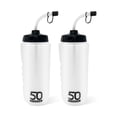 thumbnail image 1 of Botella de agua deportiva de 1 litro con pajita, 50 unidades de plástico resistente sin BPA, 1 of 6