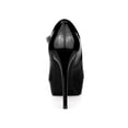 thumbnail image 2 of BLISSFUL STEP Escarpins à Talons Hauts Aiguilles à Plateforme avec Bride à la Cheville pour Femmes Noir 6, 2 of 7