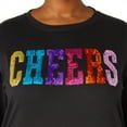 thumbnail image 3 of Ashley Stewart Women's Plus Size Cheers Sequin Embellished Sweatshirt, Black, 3 of 4