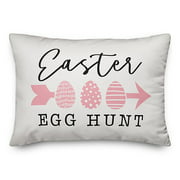 Designs Direct "Easter Egg Hunt" Oblong Throw Pillow in Pink