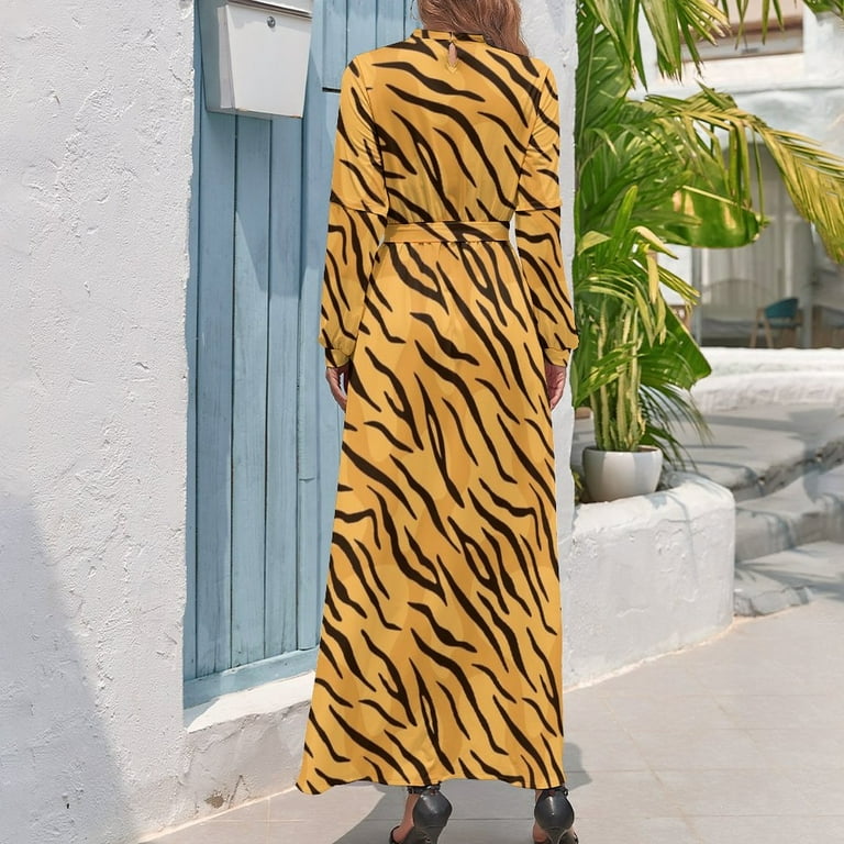 chinese dress ladies Renna Zebra Long Sleeve Wrap Midi Dress main image 1