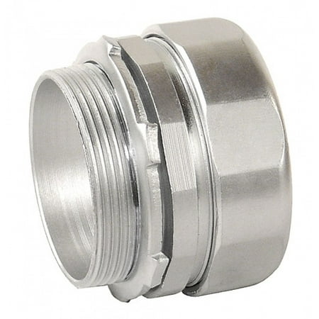 2 Pcs, 1 In. Zinc Plated Steel Compression Connector Used In Dry Locations to Bond 1In Unthreaded Rigid Or Imc Conduits to Electrical Junction Boxes Or Electrical