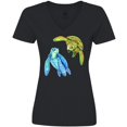 thumbnail image 3 of Inktastic Sea Turtles Swimming Together Women's V-Neck T-Shirt, 3 of 5