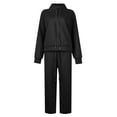 thumbnail image 5 of Womens Sweatsuits 2 Piece Set 2025 Casual Winter Long Sleeve Hoodie Loose Wide Leg Sweatpants Fall Tracksuit Black L, 5 of 5