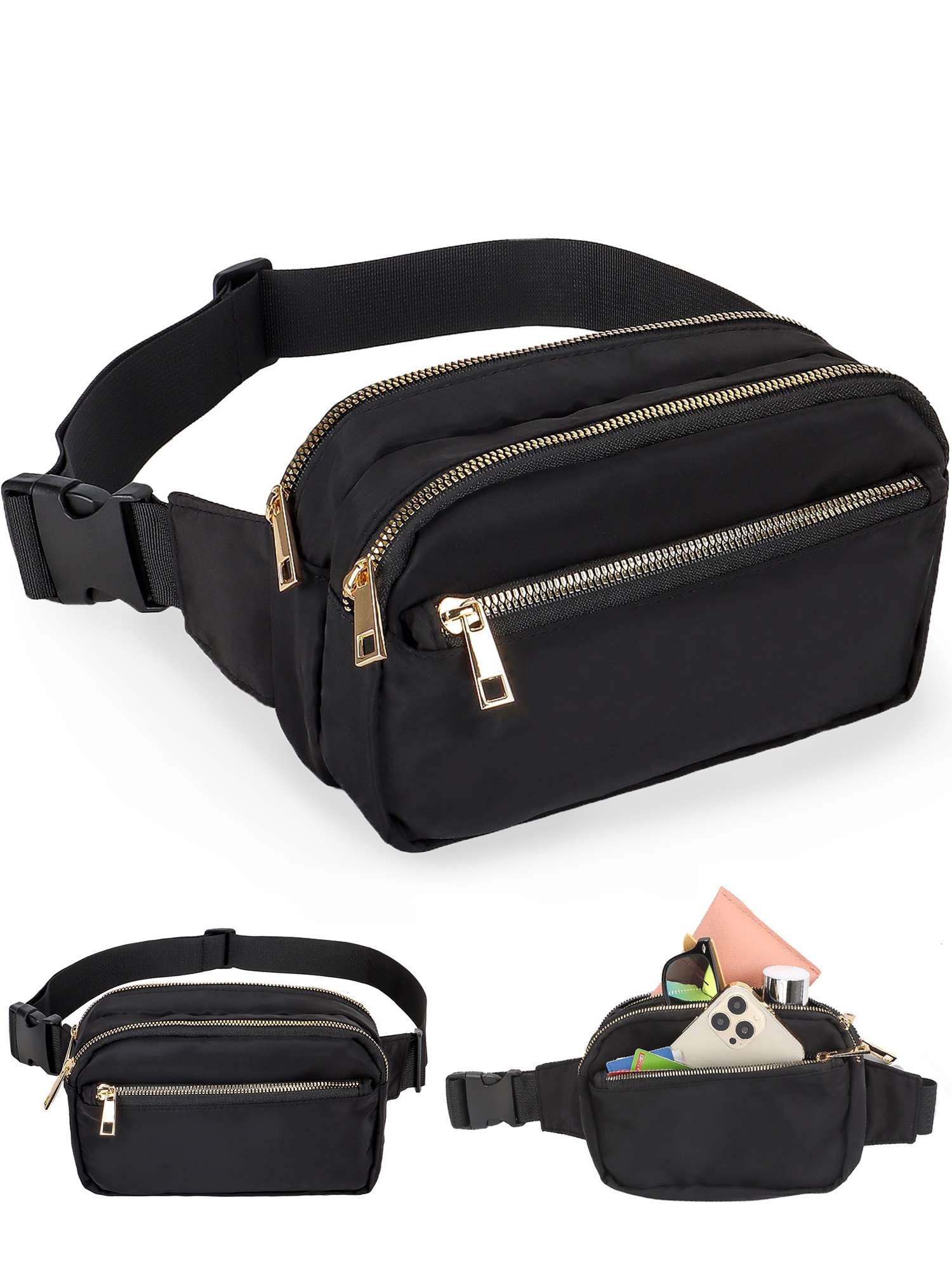 Gustave Fanny Pack for Women Men Fashion Waterproof Belt Bag Waist Pack Crossbody Bum Bag with 3