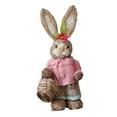 thumbnail image 3 of Lipstore Easter Bunny Figure Straw Rabbit Statue Cartoon Animal Sculpture Ornament Indoor Style A, 3 of 8