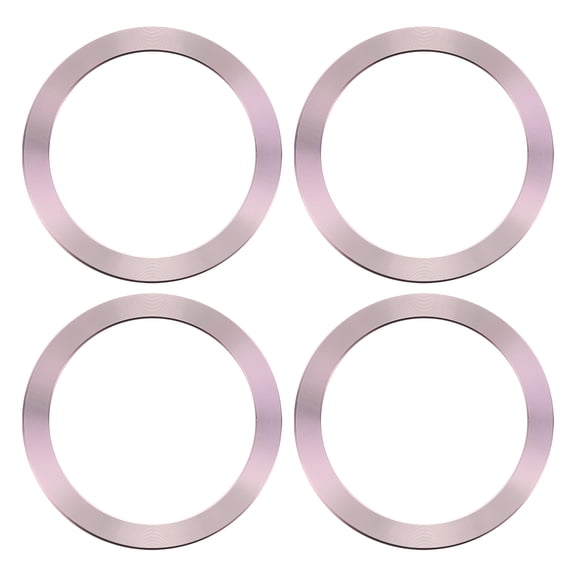 Uxcell 4 Pack 55x0.9mm Universal Wireless Magnetic Metal Ring Sticker for Phone Case Sequin Pink