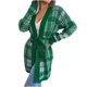 thumbnail image 2 of Pntutb Moda Mujer Otoño Invierno Color Sólido Enrejado Manga Larga Cardigan Suéter Chaqueta Tops Rollbacks Pntutb Pntutb-3744, 2 of 7