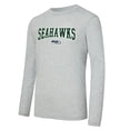thumbnail image 2 of Men's Concepts Sport College Navy/Heather Gray Seattle Seahawks Regulate Long Sleeve T-Shirt and Plaid Pant Set, 2 of 5